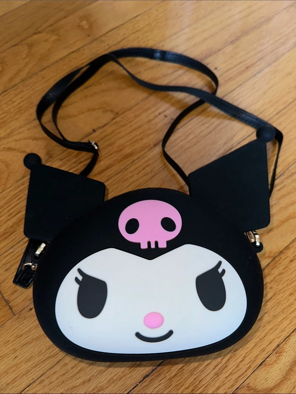 Kuromi Kids Purple Sling mini Backpack and Black silicone Kuromi Crossbody Purse